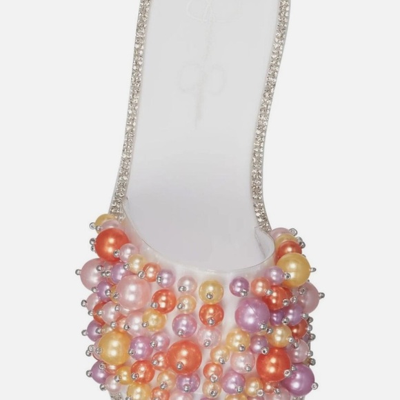 Jessica Simpson White and Orange Beaded Sandals - Picture 4 of 8